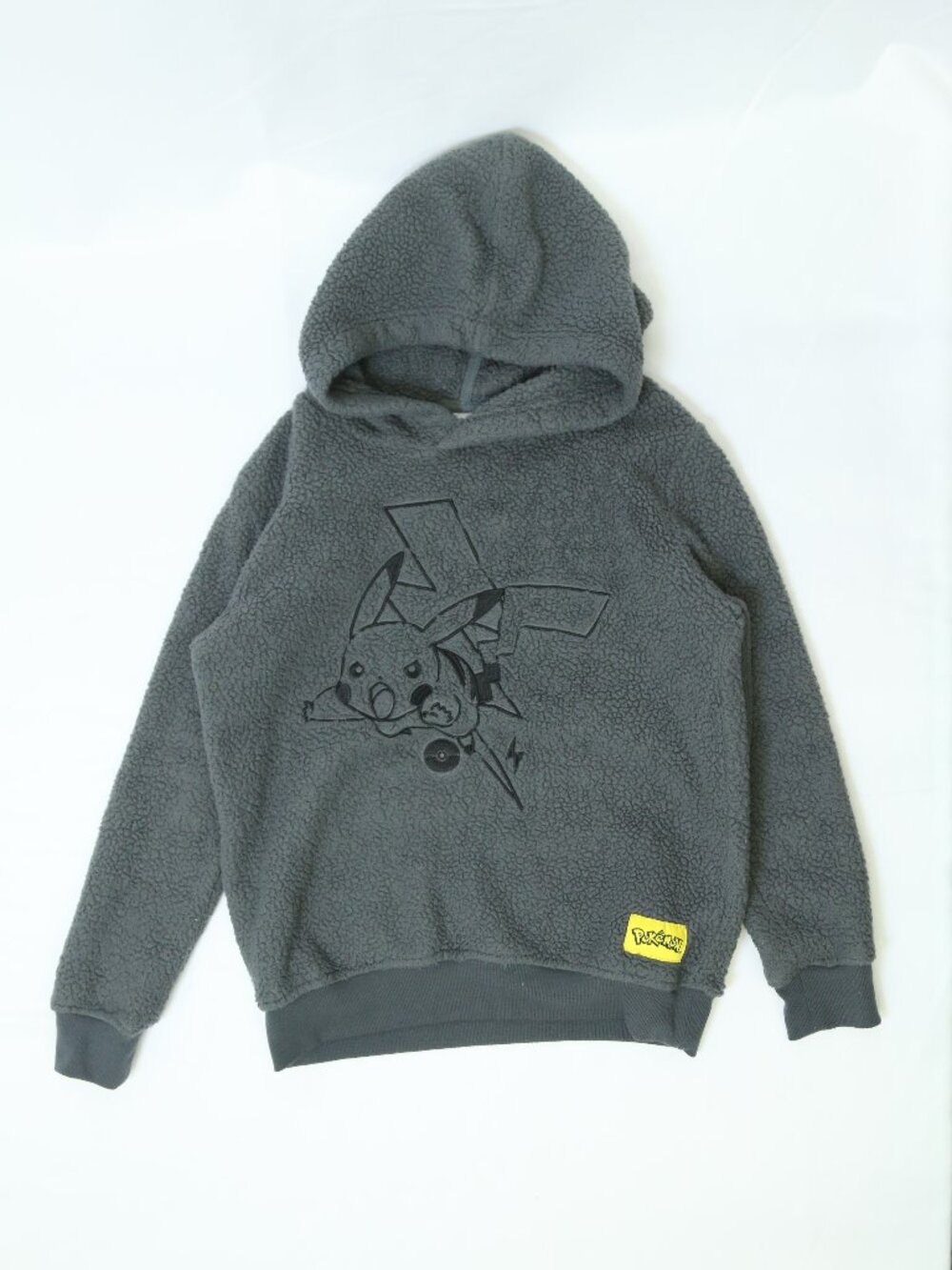 Men's Grey Pikachu Fleece Hoodie Size Medium
